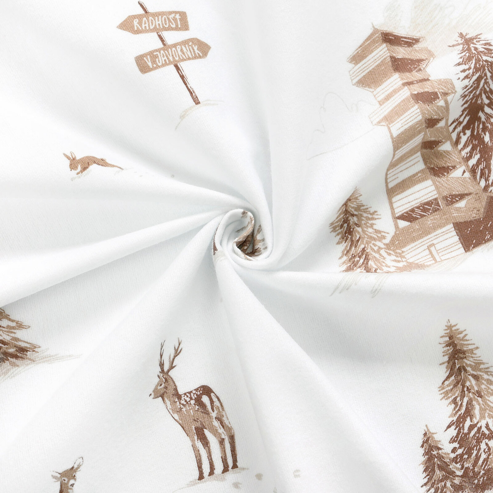 Weihnachtlicher Flanellstoff - Berge