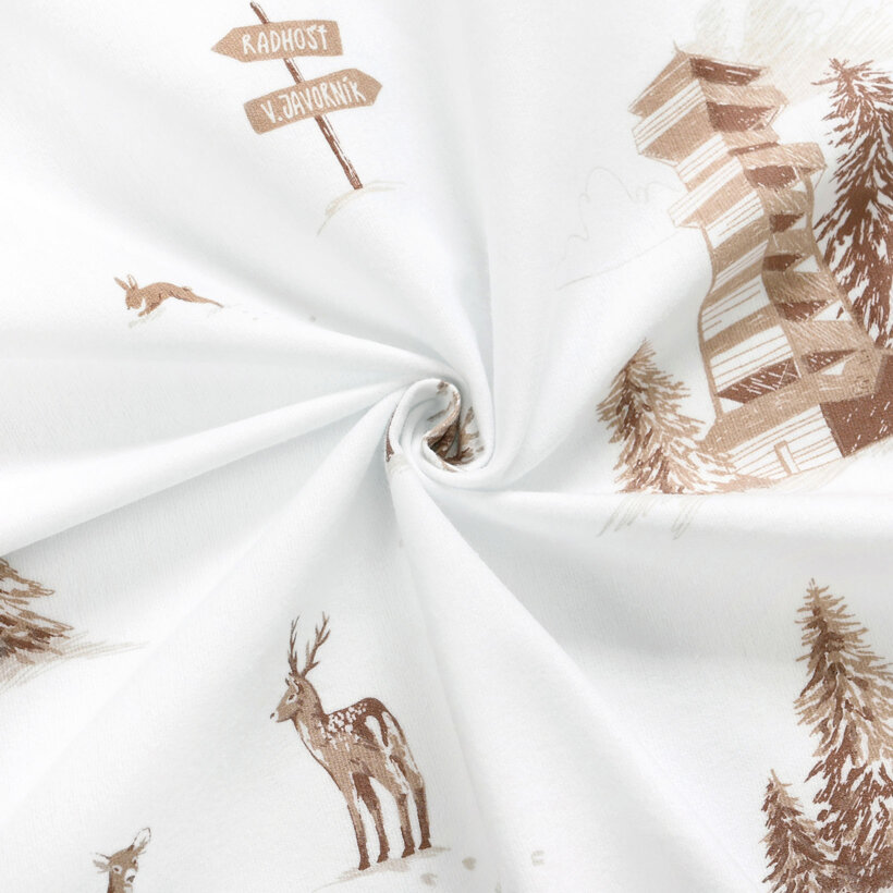 Weihnachtlicher Flanellstoff - Berge