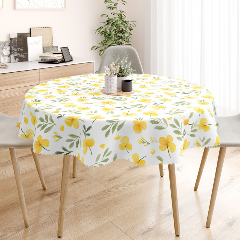 Runde Tischdecke Teflon - Nachtkerze