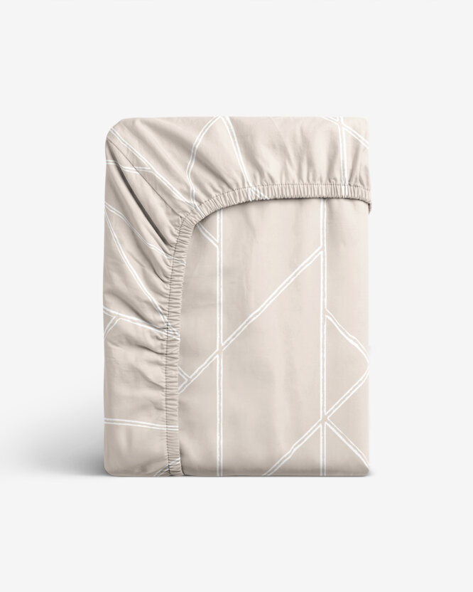 Spannbettlaken aus Baumwolle - Geometrische Linien auf Latte