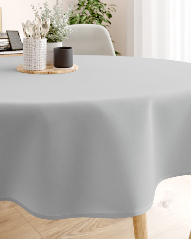 Runde Tischdecke 100% Baumwolle - grau