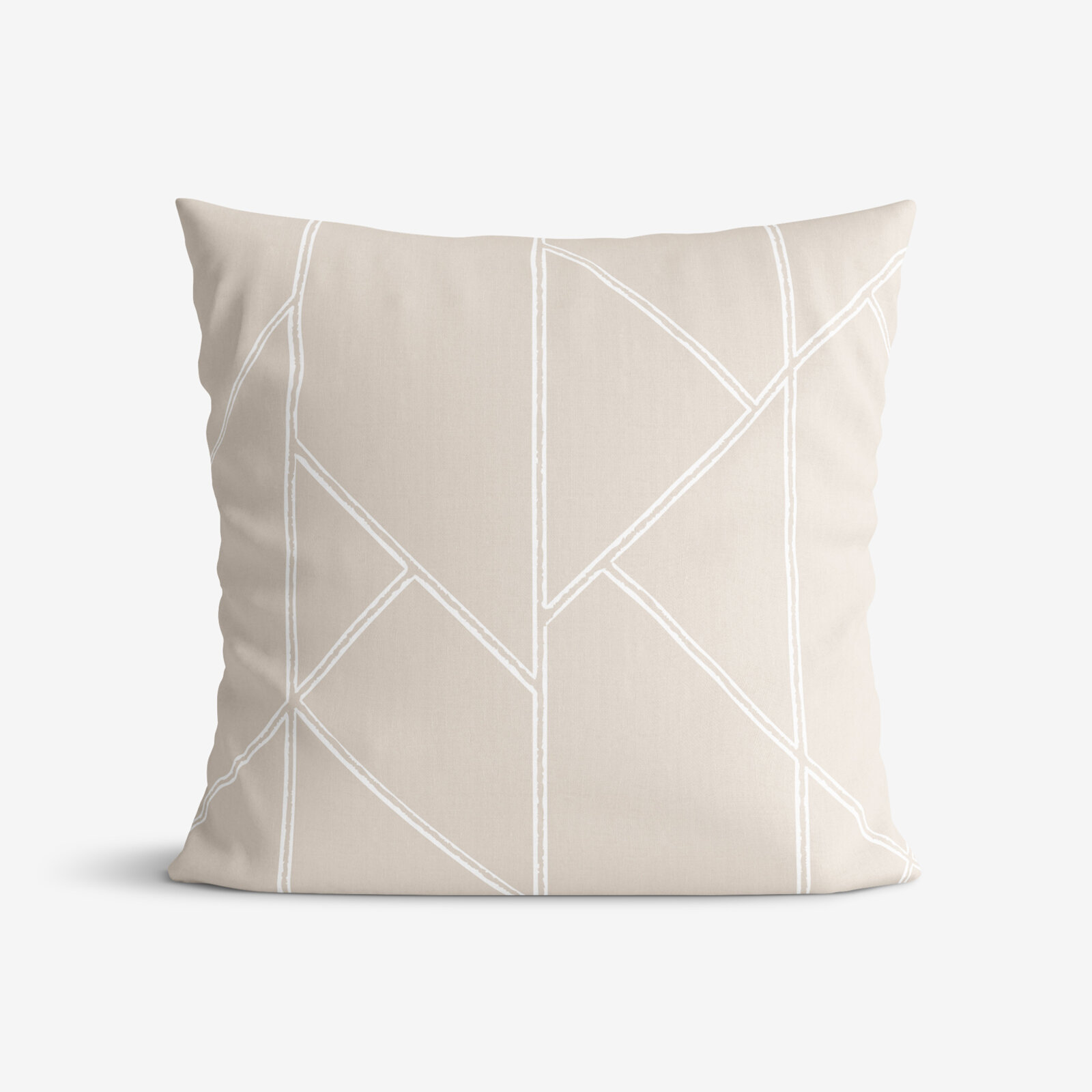Kissenbezug aus Baumwolle - Geometrische Linien auf Latte