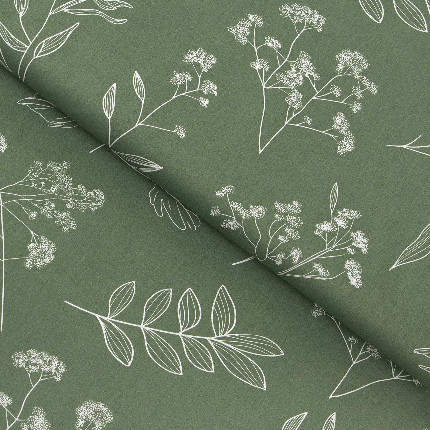 Baumwollstoff - Kräuterblätter