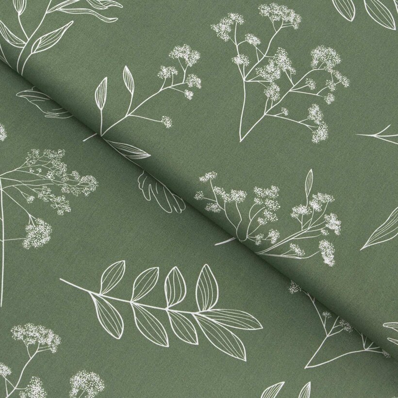Baumwollstoff - Kräuterblätter