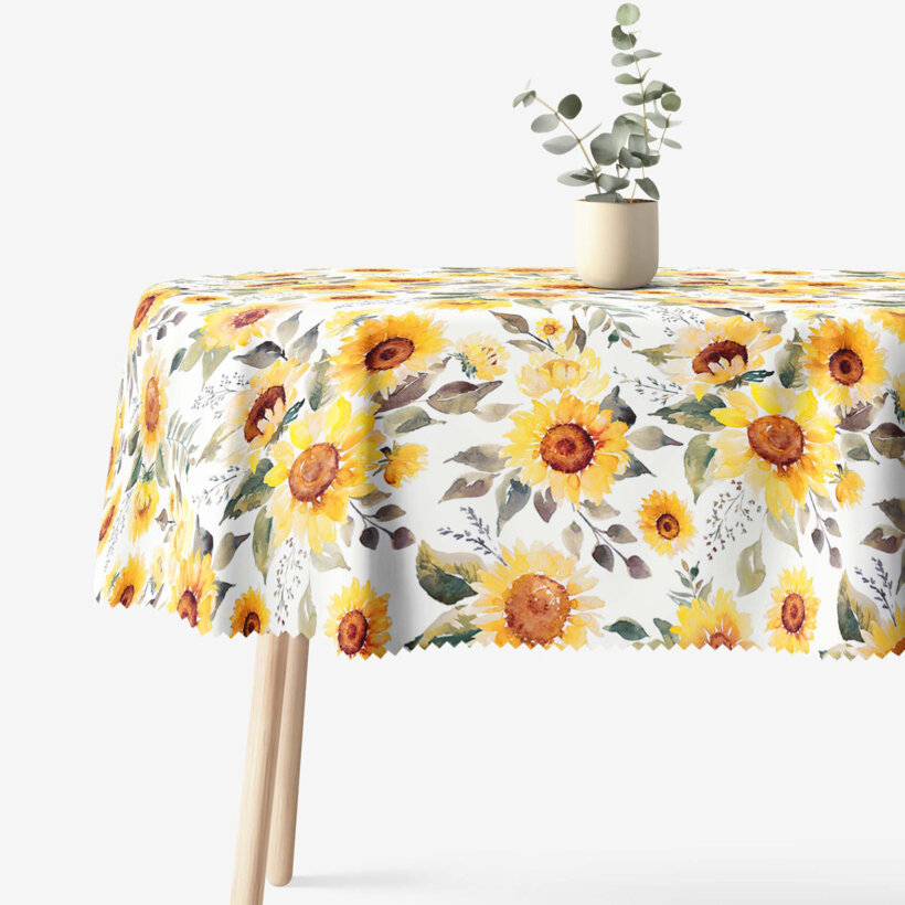 Ovale Tischdecke Teflon - Sonnenblumen