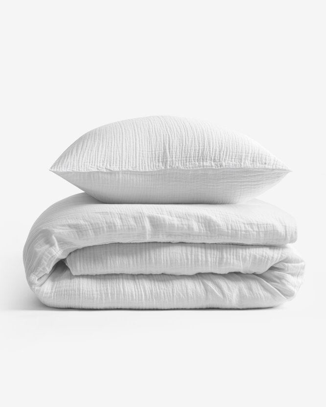 Musselin-Bettwäsche – hellgrau