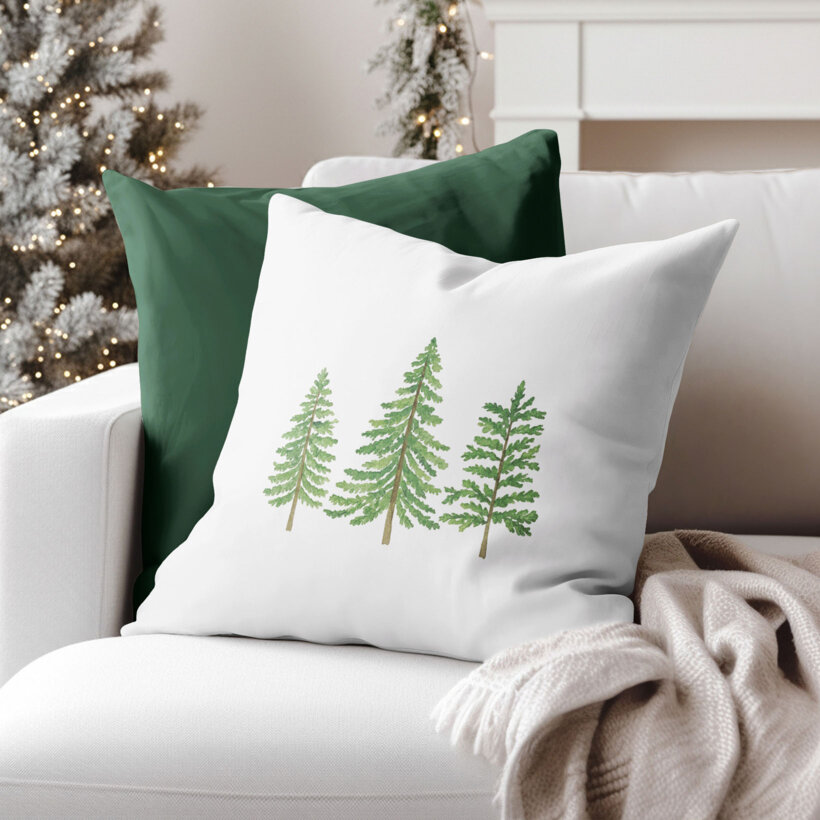 Weihnachtlicher dekorativer Kissenbezug - Winterbäumchen