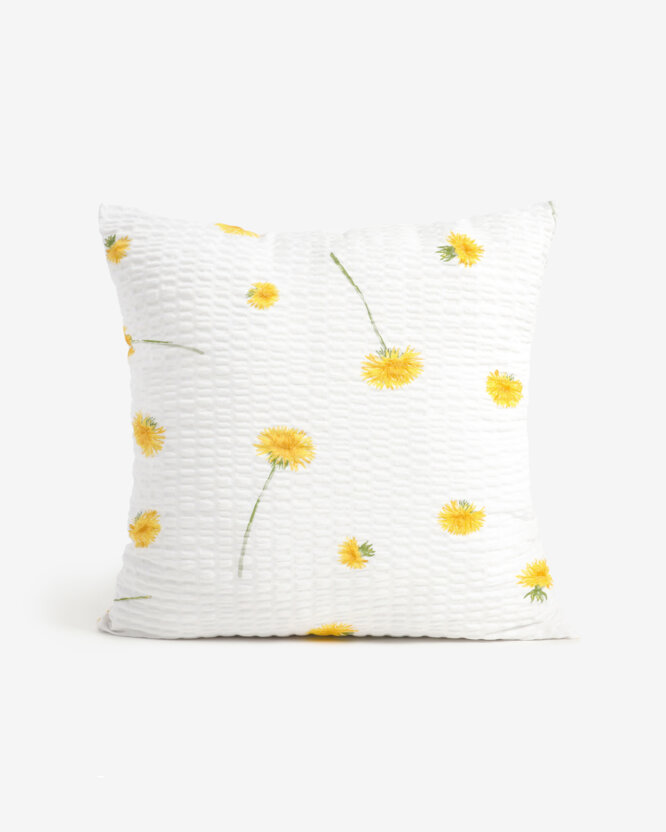 Seersucker-Kissenbezug - Löwenzahn