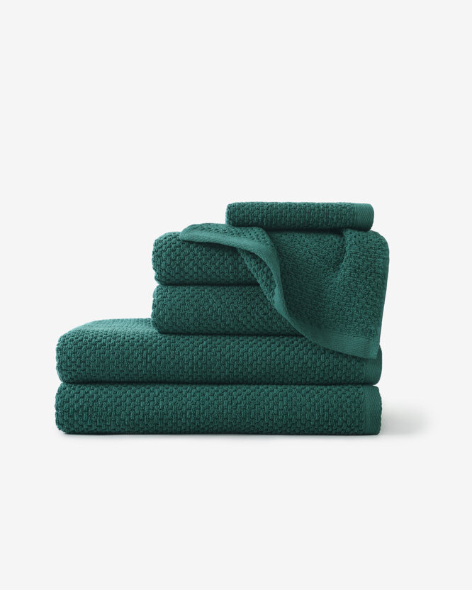 Frottee-Handtuch / Badetuch aus Baumwolle Micro Pure - Smaragdgrün
