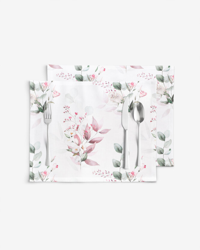 Tischset 100% Baumwolle Deluxe - zarte Rosen - 2 Stück