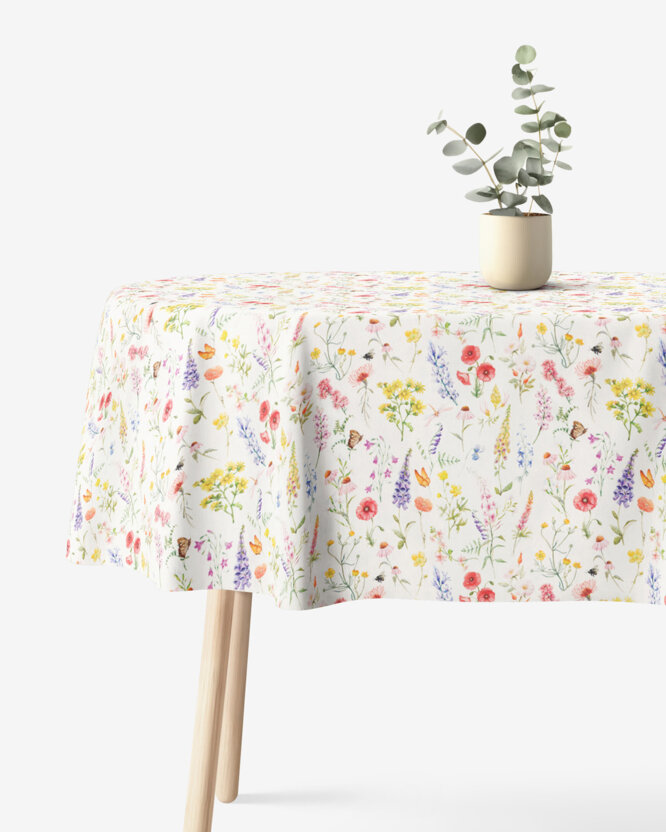 Ovale Tischdecke Valencia - Blühende Wiese
