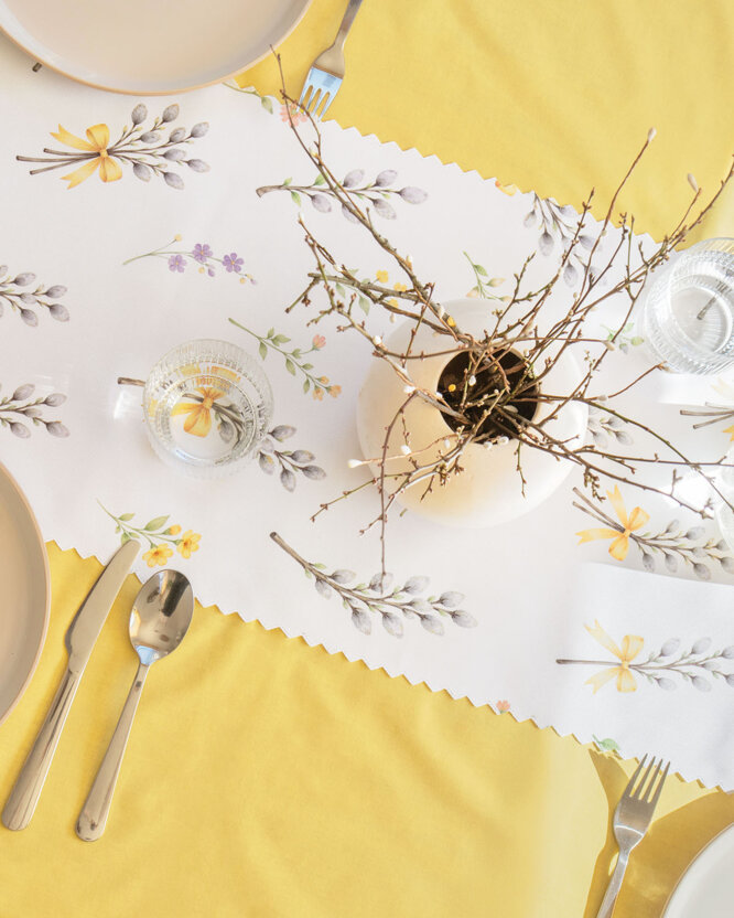 Ostern Teflon-Tischläufer - Weidenkätzchen