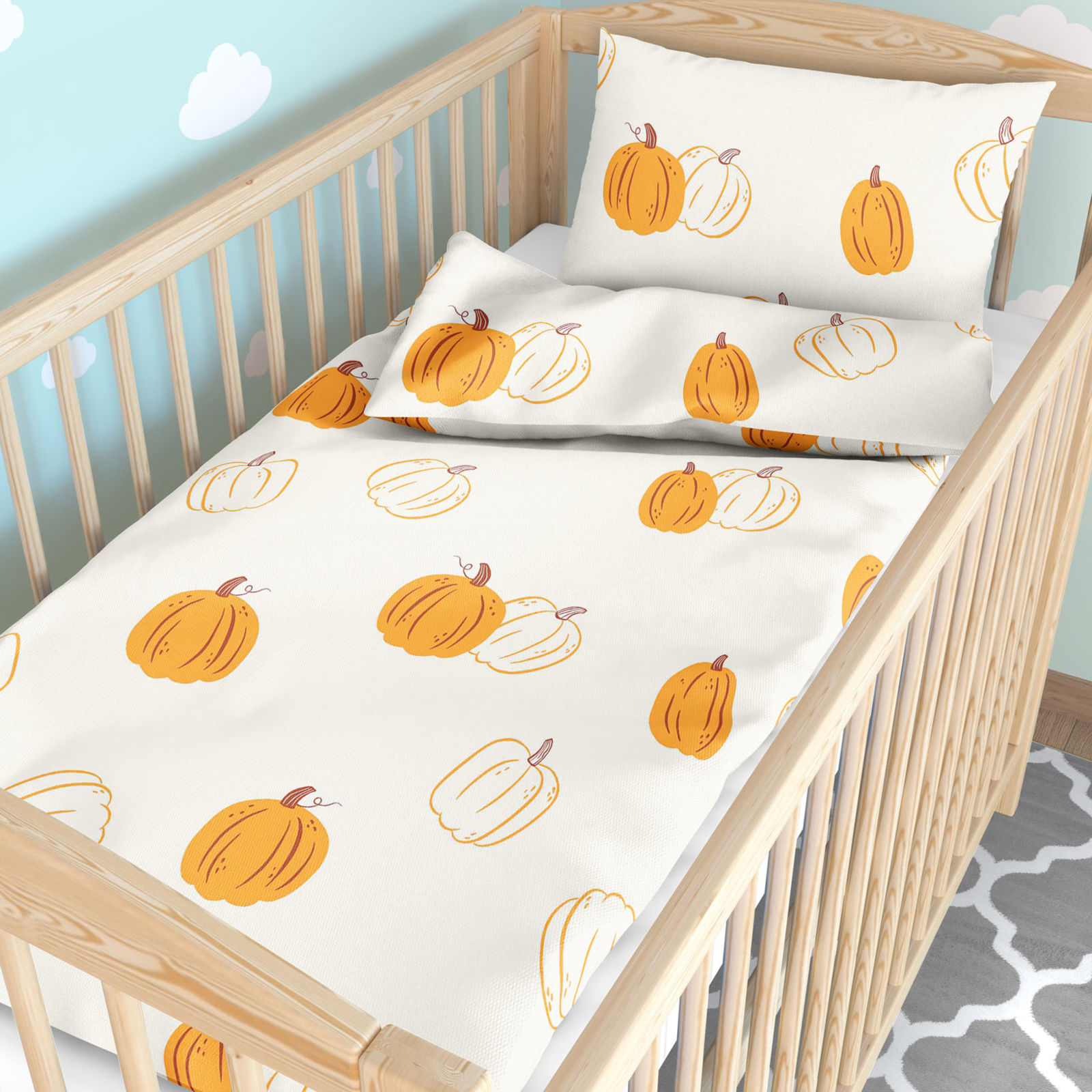 Bettwäsche für Babybetten aus Baumwolle - Herbstkürbis