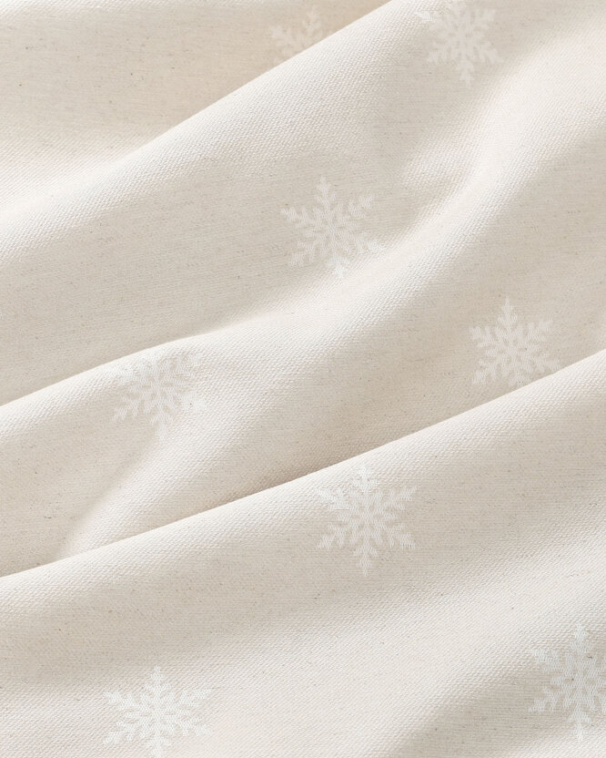 Weihnachtsstoff Natura - Schneeflocken auf natürlichem