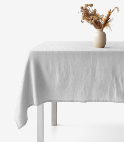 Quadratische Tischdecke aus Leinenmischung - grau