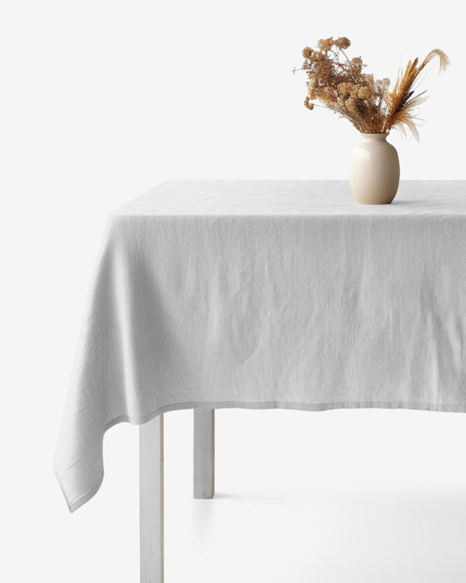 Quadratische Tischdecke aus Leinenmischung - grau
