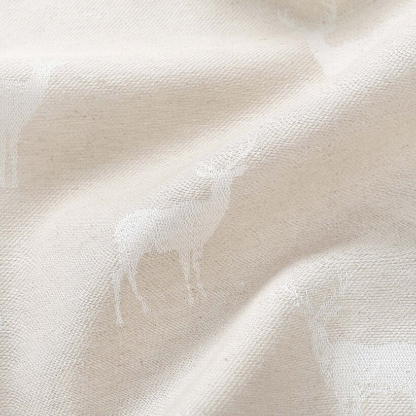 Ovale Weihnachts-Tischdecke Natura - Hirsche auf natürlichem