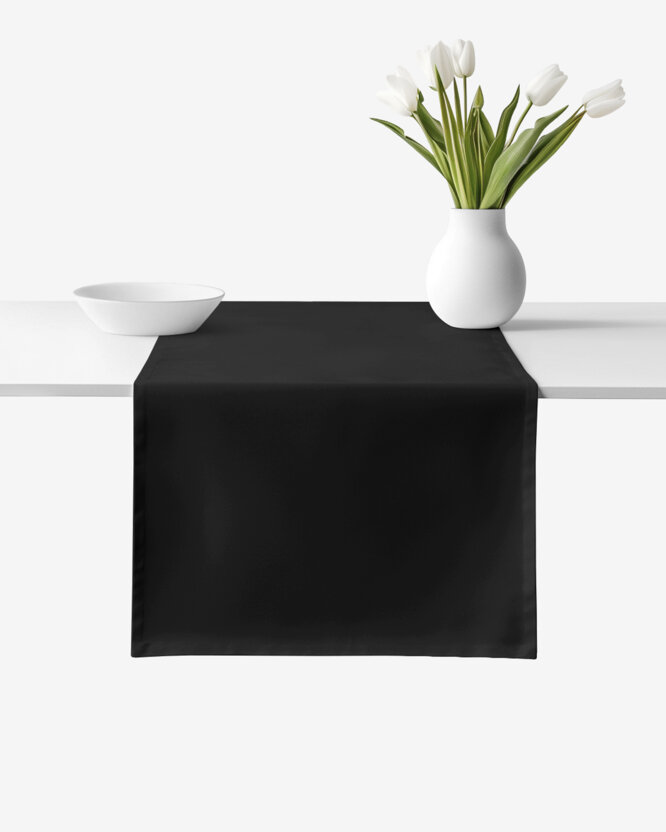 Tischläufer aus 100% Baumwolle - schwarz