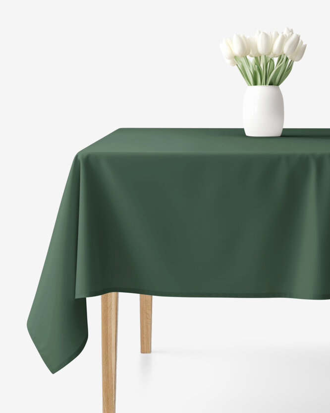 Eckige Tischdecke 100% Baumwolle - dunkelgrün
