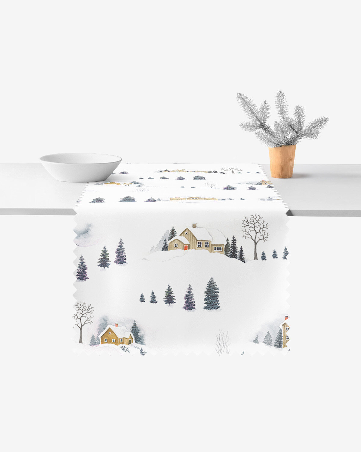 Weihnachtlicher Teflon-Tischläufer - Winterlandschaft