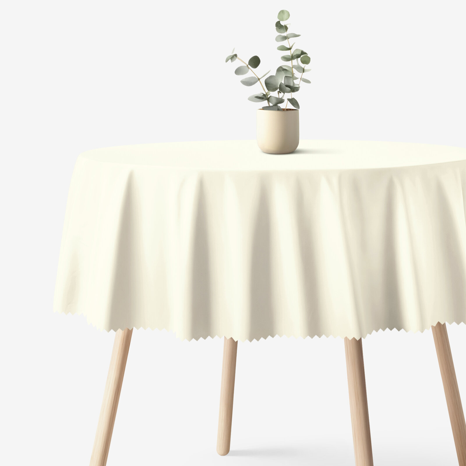 Runde Tischdecke Teflon - creme