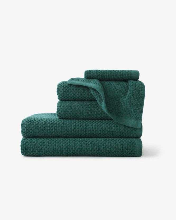 Frottee-Handtuch / Badetuch aus Baumwolle Micro Pure - Smaragdgrün