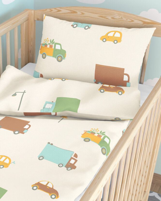 Bettwäsche für Babybetten aus Baumwolle - Welt der Autos