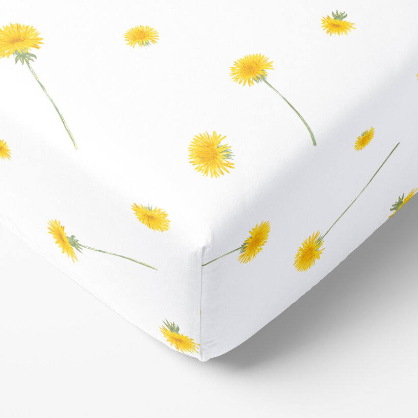 Spannbettlaken aus Baumwolle - Löwenzahn