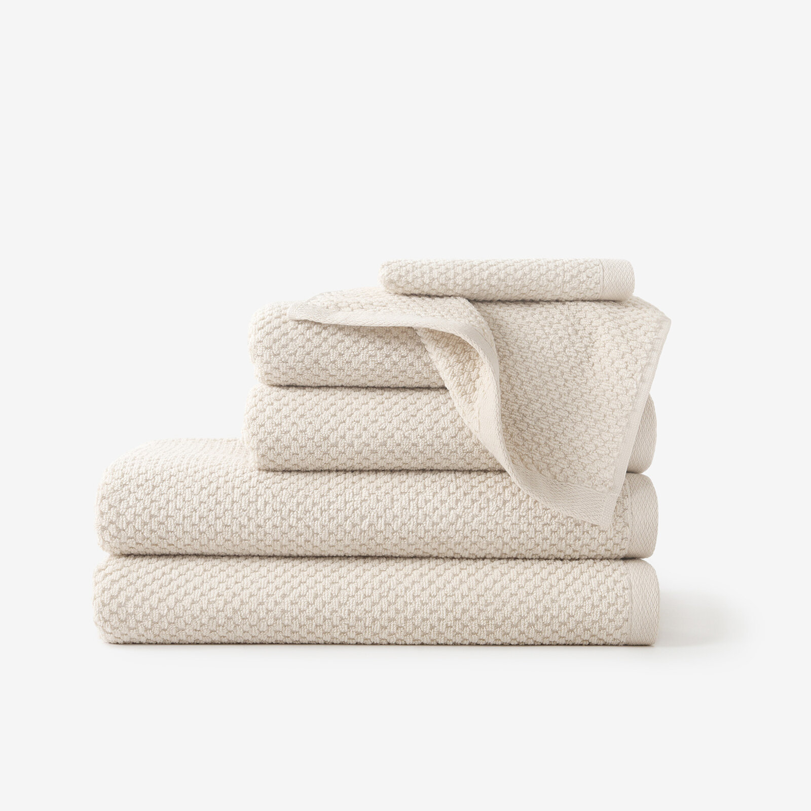 Frottee-Handtuch / Badetuch aus Baumwolle Micro Pure - Mandelfarben