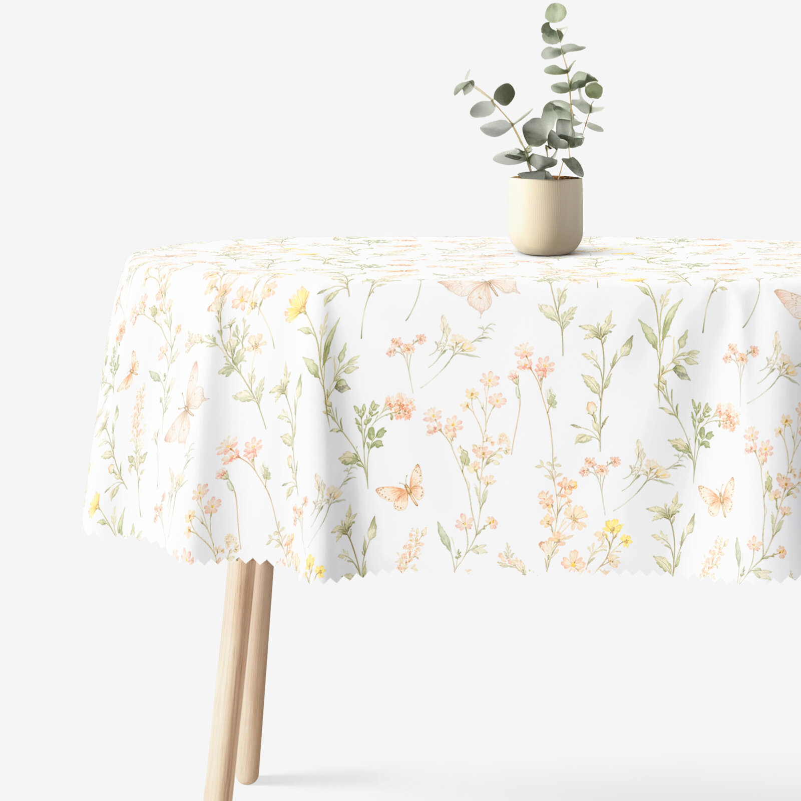 Ovale Tischdecke Teflon - Schmetterlingsgarten