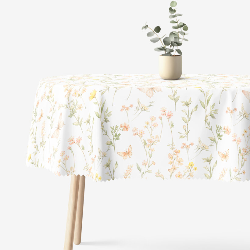 Ovale Tischdecke Teflon - Schmetterlingsgarten