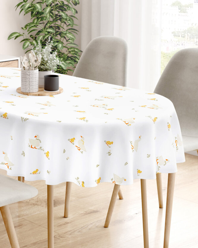Ostern Ovale Tischdecke aus 100% Baumwolle - Enten