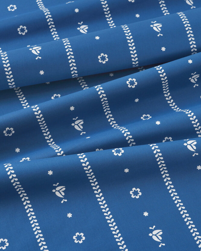 Baumwollstoff - Blaue Folklore