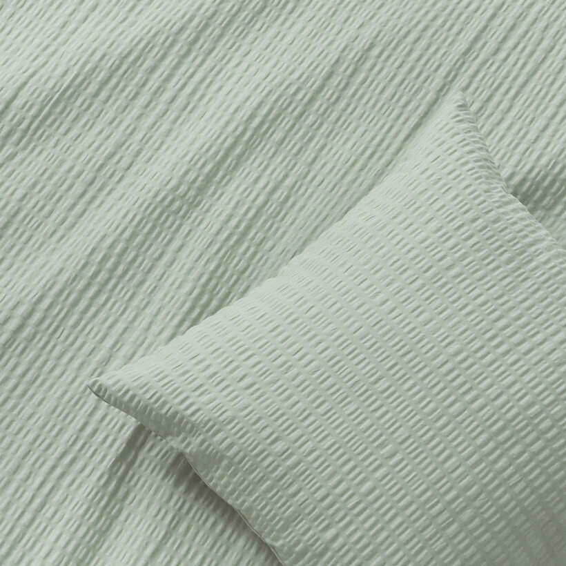 Seersucker-Kissenbezug - salbeigrün