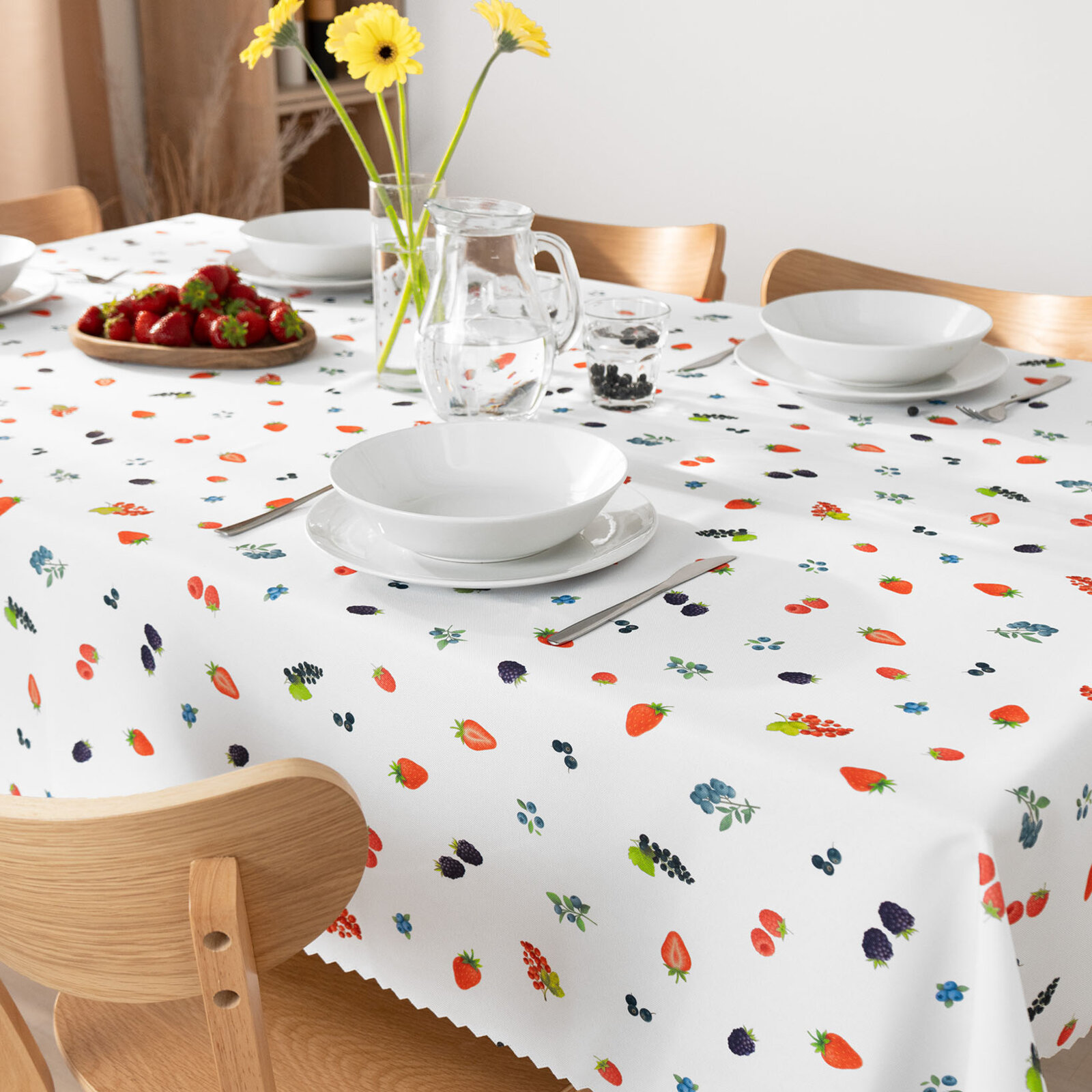 Eckige Tischdecke Teflon - Beeren
