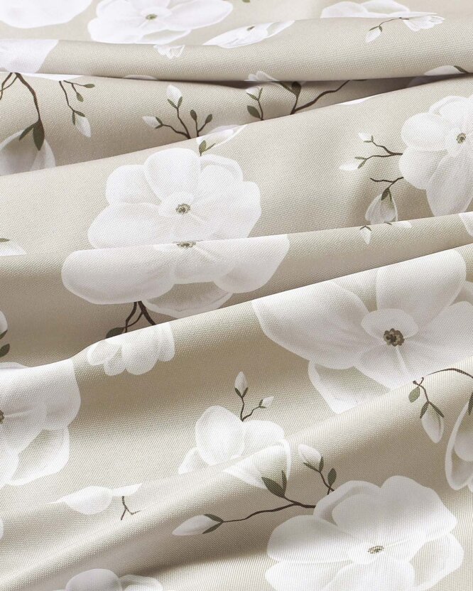 Teflon-Stoff für Tischdecken - weiße Blumen