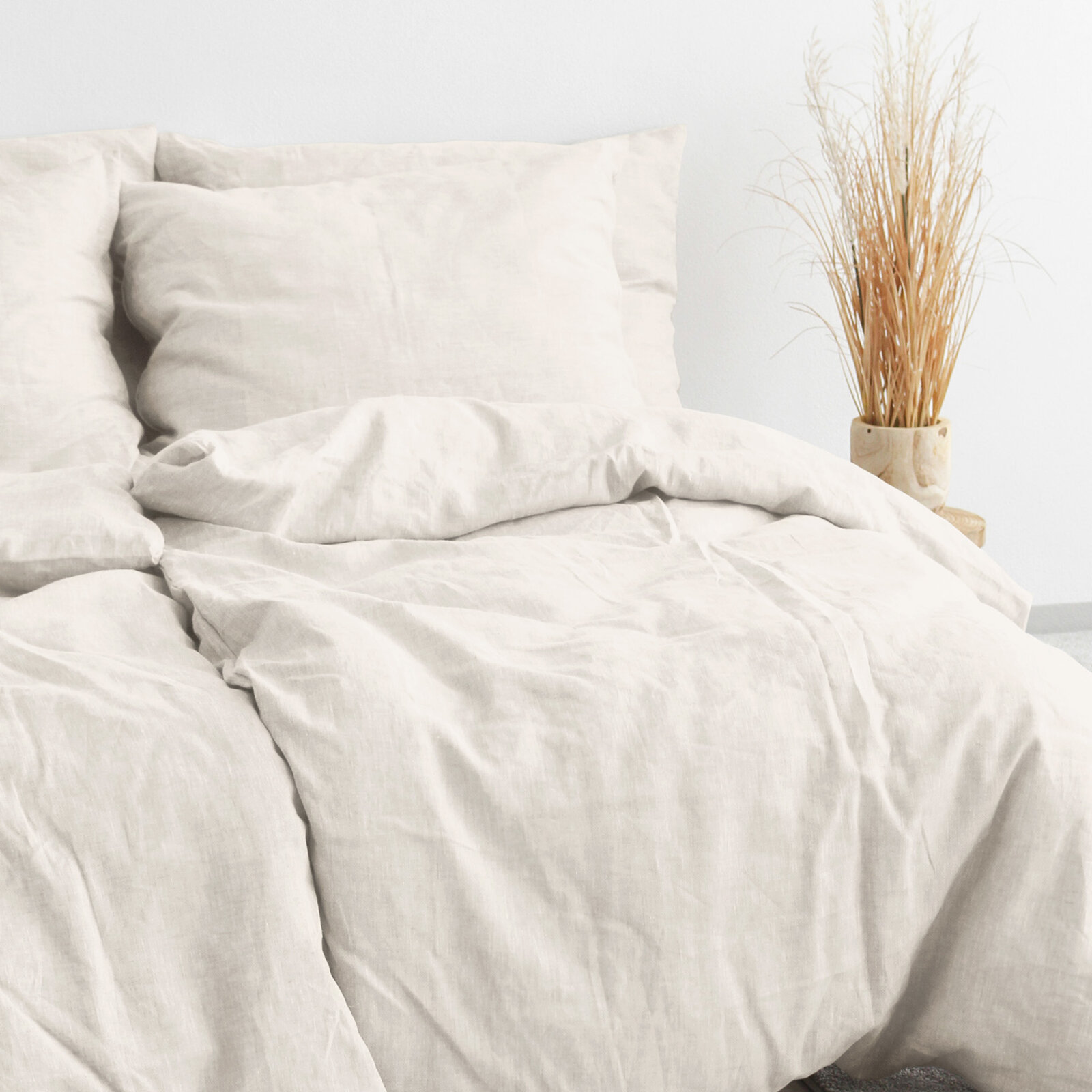 Bettwäsche aus Leinenmischung - elfenbein