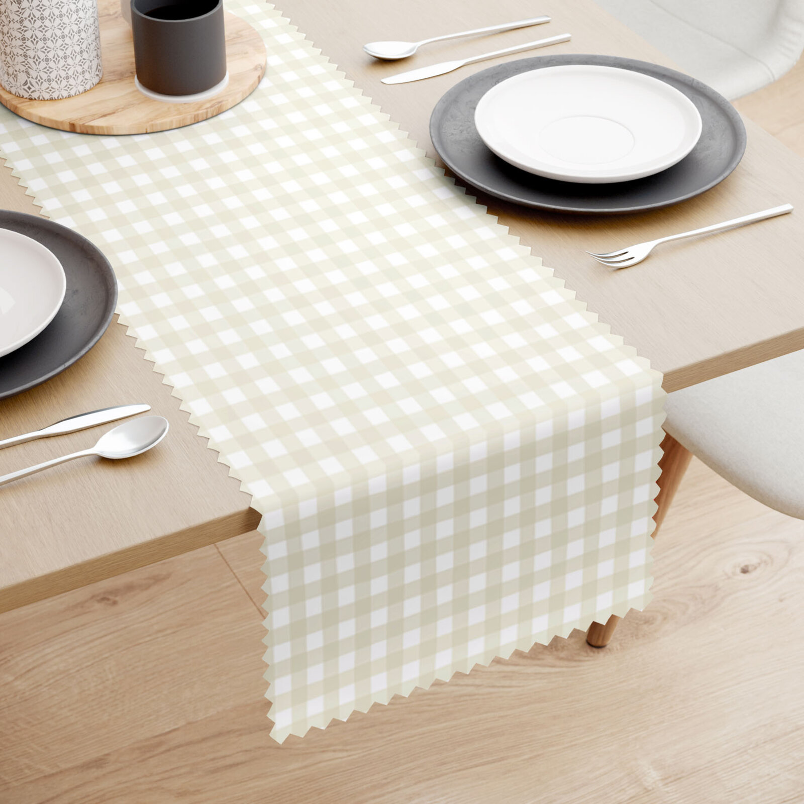 Tischläufer Teflon - beige Würfel