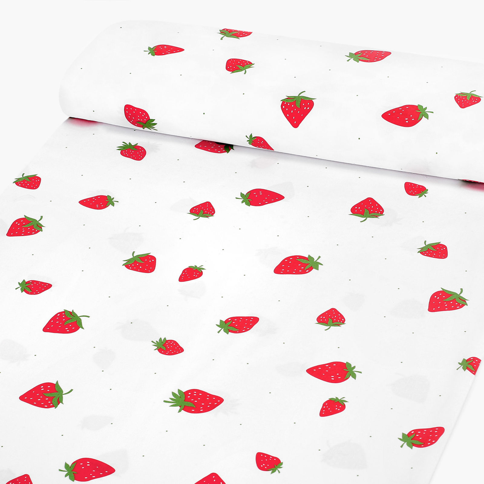 Baumwollstoff - frische Erdbeeren