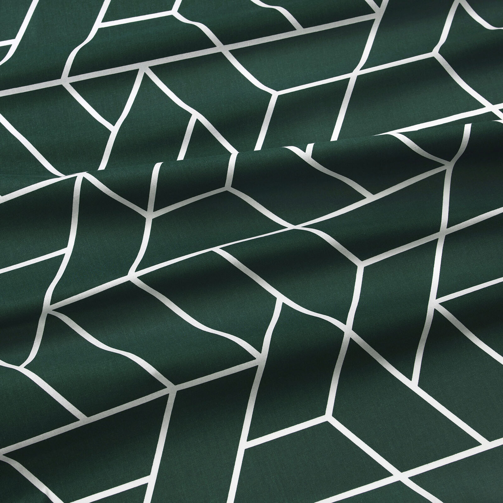 Baumwollstoff - Mosaik auf Dunkelgrün