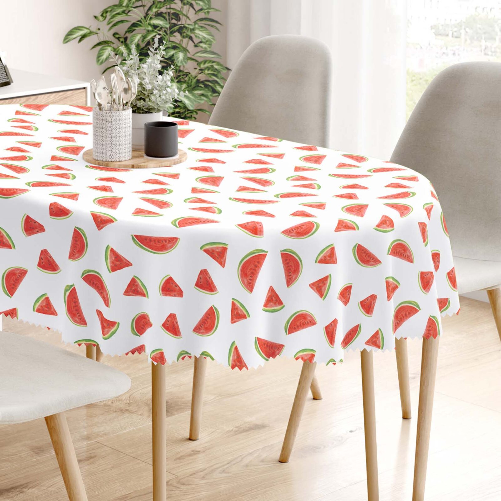 Ovale Tischdecke Teflon - Melone