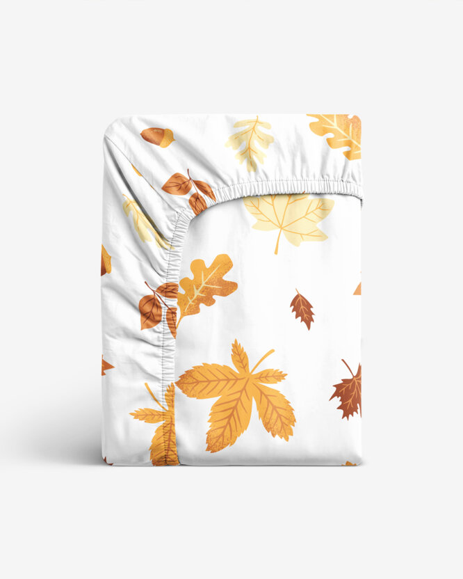Spannbettlaken aus Baumwolle - Herbstblätter
