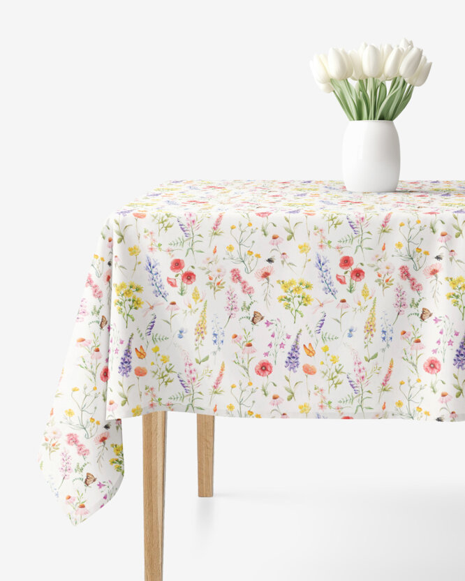 Eckige Tischdecke Valencia - Blühende Wiese