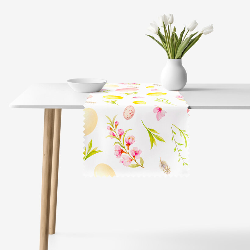 Ostern Tischläufer Teflon - Ostereier mit Blumen