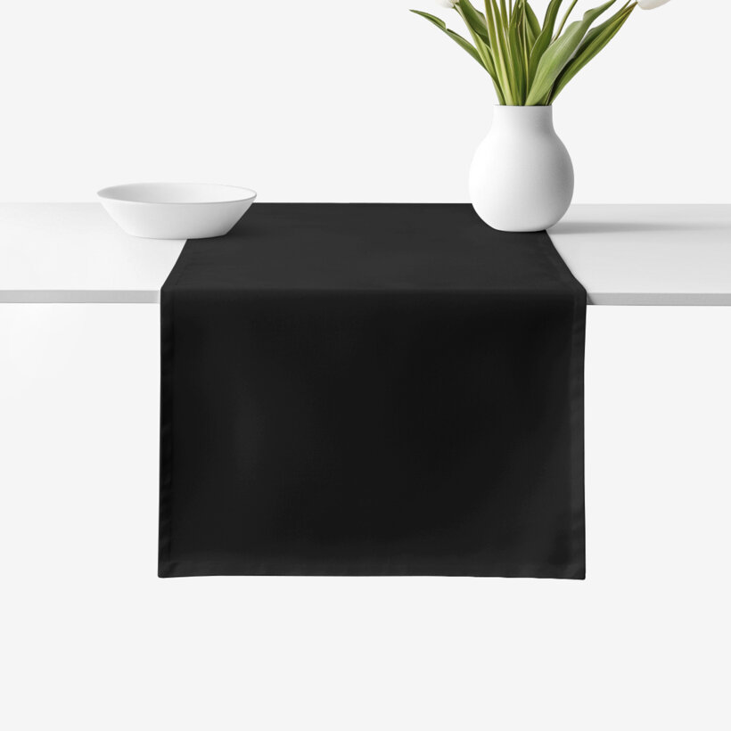 Tischläufer aus 100% Baumwolle - schwarz