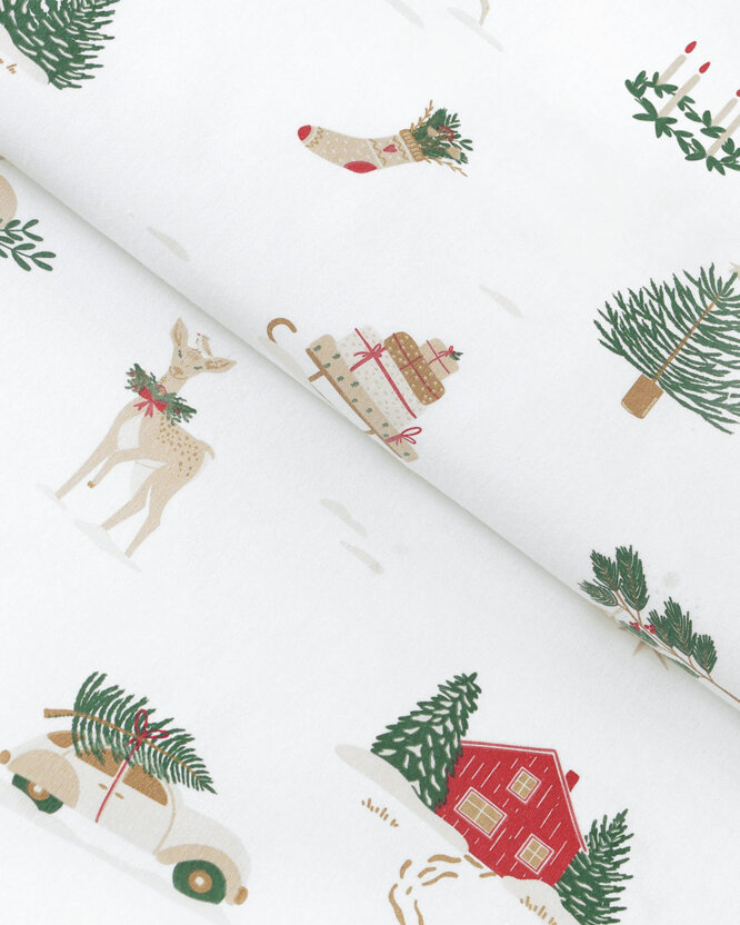 Flanellstoff - Traditionelle Weihnachten