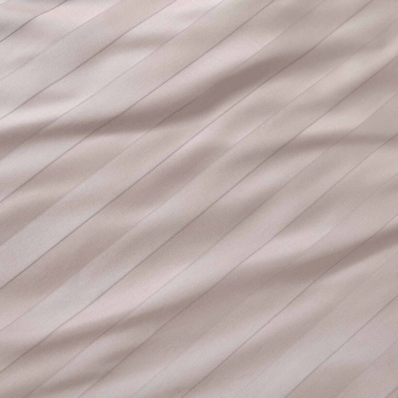 Festliche ovale Damast-Tischdecke - graubraun Streifen mit Satin-Glanz