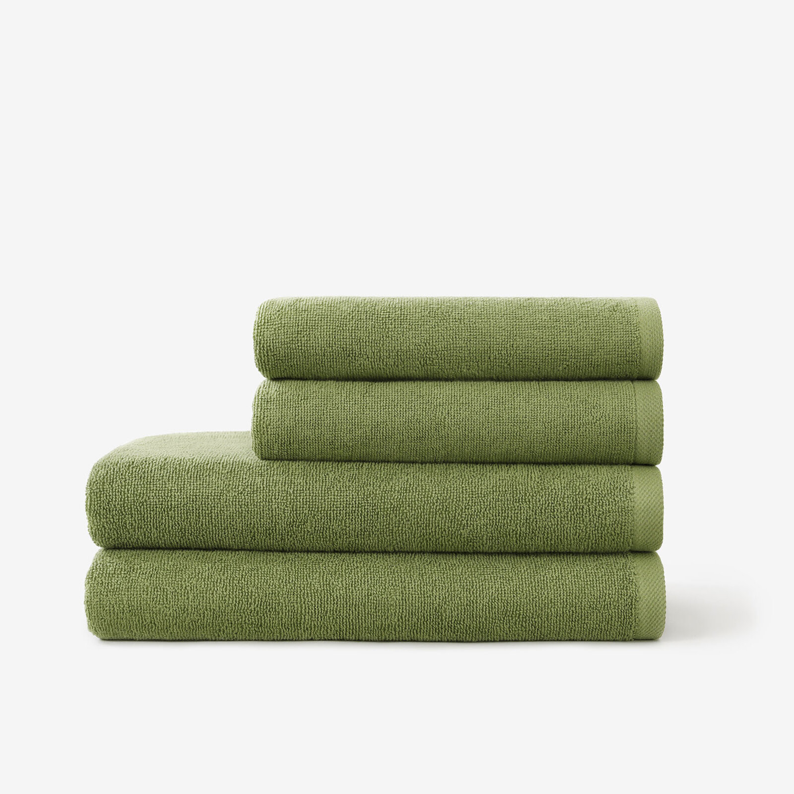 Frottierhandtuch/Duschtuch Soft ohne Bordüre – olivgrün