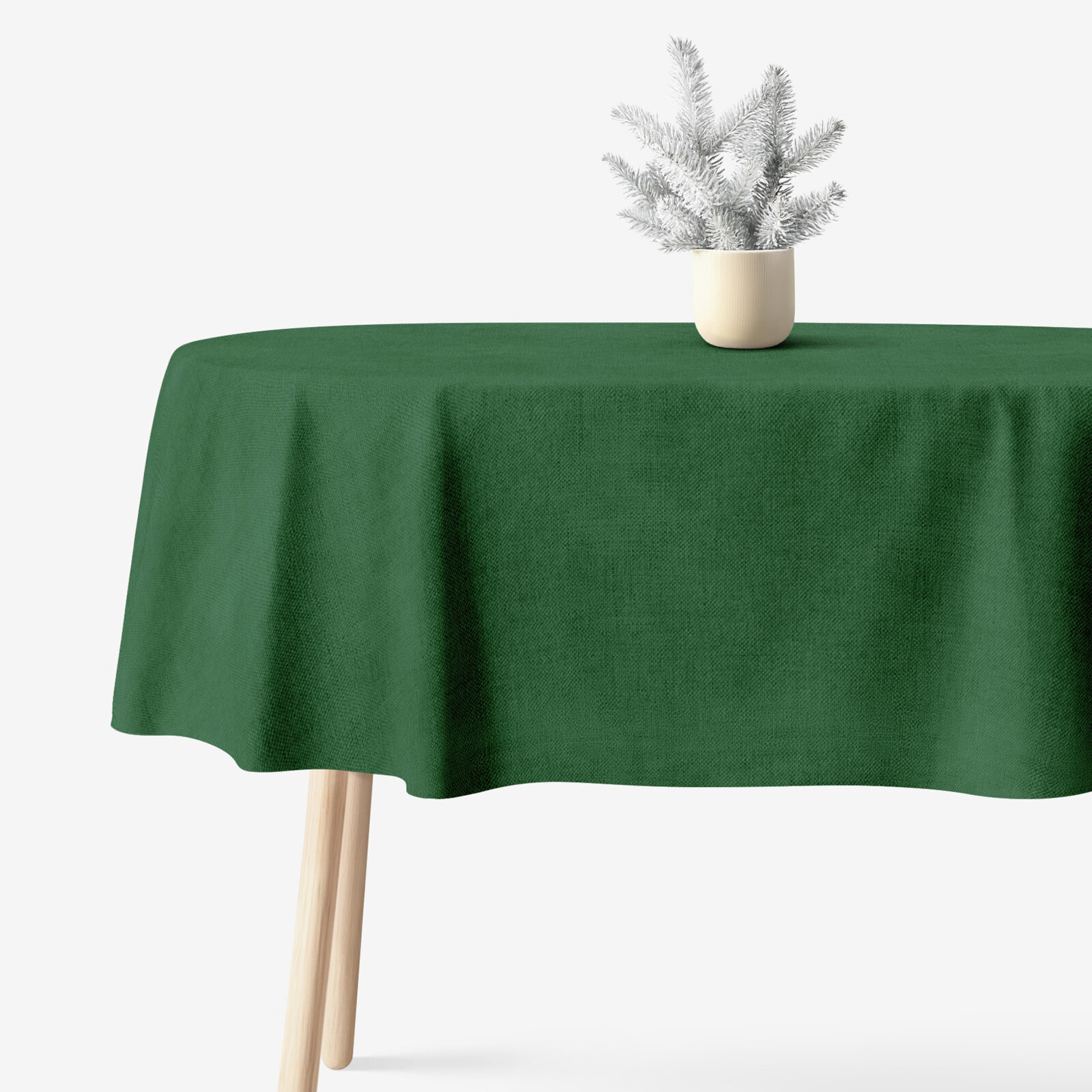 Weihnachtliche ovale Tischdecke Malaga - dunkelgrün