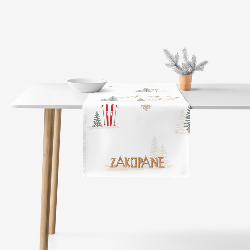Weihnachtlicher Tischläufer aus 100% Baumwolle - Zakopane